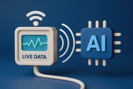 AI chip with live data transmission symbolizing energy in trading using ai technology for efficient data processing