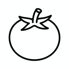 Simple Tomato Outline Illustration for Food Cooking and Healthy Eating Concepts