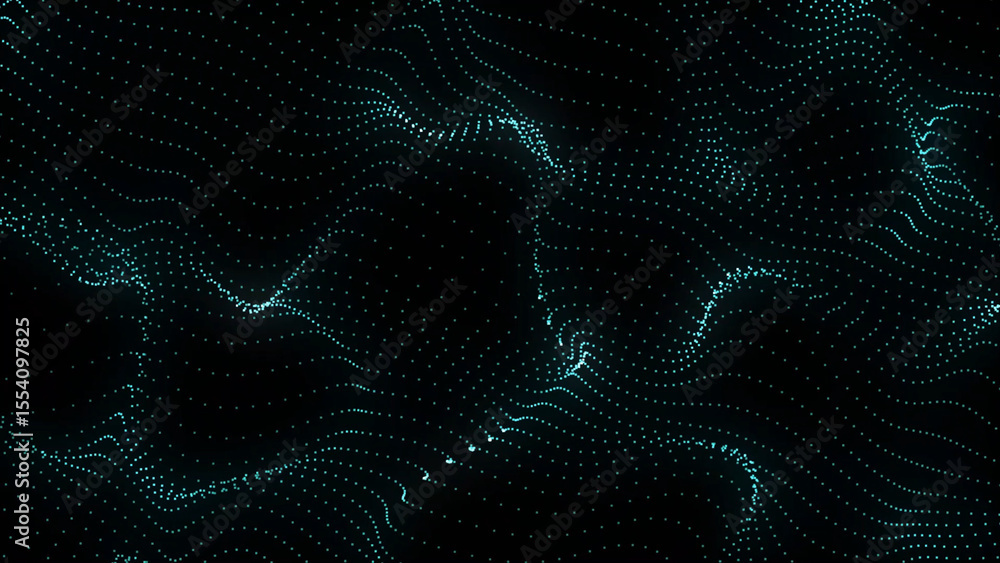 Poster abstract dark background with wavy light blue particle lines and subtle movement this image showcase
