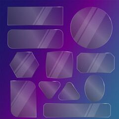 Realistic Glass UI Element with Glare and Glow
