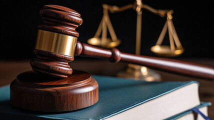 Judge’s Gavel Signifying Justice and Authority.
