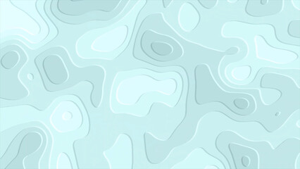 Fototapeta premium Light Blue Topographic Map Style Background with Subtle Shadows and Smooth Rounded Lines Creating a Modern Look
