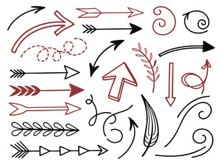 Freehand Doodle Arrows – Abstract Vector Line Pack