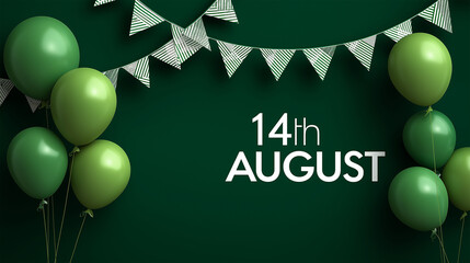 Pakistan Independence Day: Green balloons and bunting celebrate Pakistan's Independence Day on August 14th.