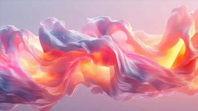 Abstract pastel pink and orange flowing fabric