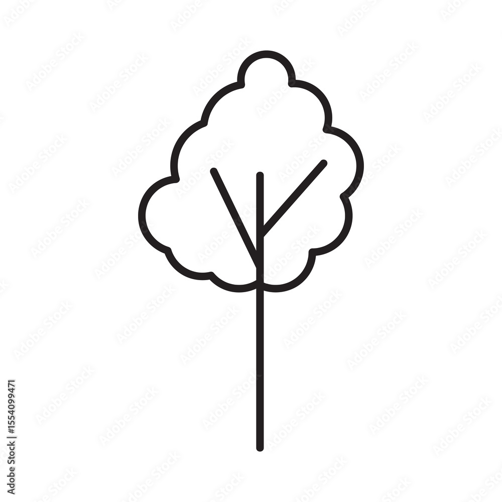 Poster tree icon or logo isolated sign, vector linear ilustration for web and app..eps