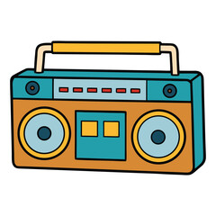 A retro boombox is a vintage portable stereo with dual speakers, cassette deck, and radio, known for bold design, big sound, and street culture vibes of the '80s.
