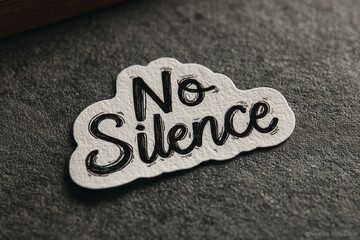 No silence sticker on dark background emphasizing expression and communication