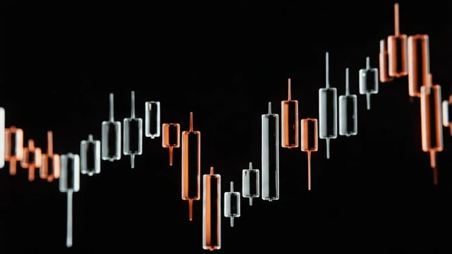 Financial market candlestick chart showing price trends and fluctuations