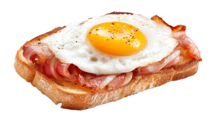 a piece of bread with an egg on top