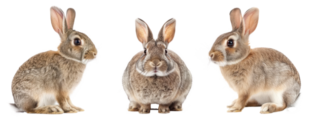 Rabbit full body isolate on transparent background