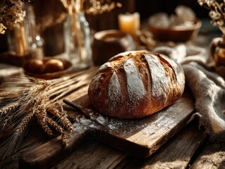 Artisan bread creation process rustic kitchen photography cozy atmosphere close-up culinary delight