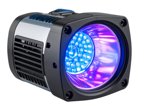 Modern LED Spotlight with Colored Lighting Effect, isolated on transparent background PNG