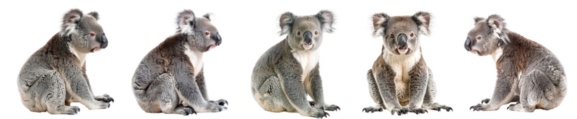 Fototapeta premium Koala Bear full body isolate on transparent background