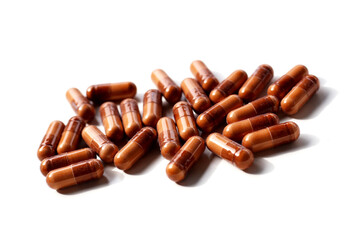 Brown collagen capsules for skin health.