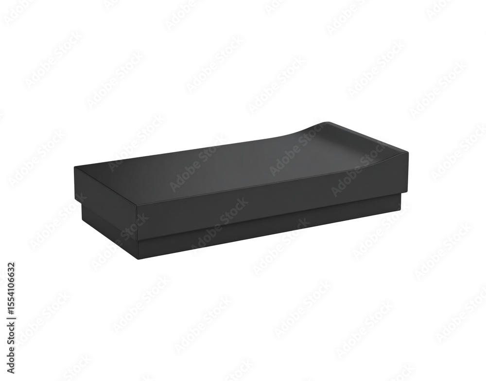 Poster elegant black rectangular box with curved edge lid design.