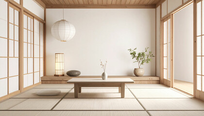 Japanese wabi-sabi inspired minimalist background, soft neutral tones, paper texture