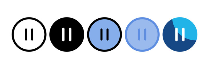 Pause Button Icon Element For Design