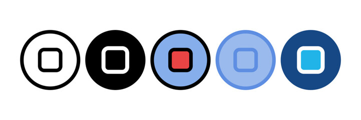 Stop Button Icon Element For Design