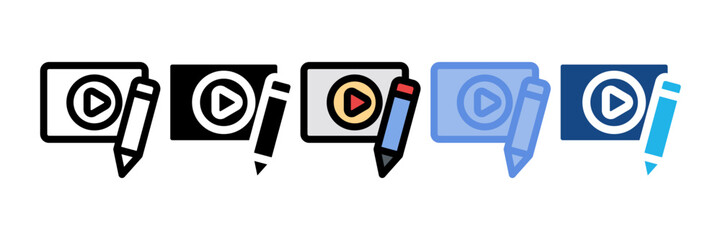 Video Edit Icon Element For Design