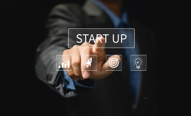 Global tech startup innovates to connect customers worldwide. Emphasizes creativity, resource management for sustainability. Clear leadership, digital marketing. Startup business concept