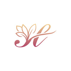 Elegant Floral Letter H Logo Design – Beauty Monogram Vector