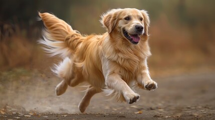 Brown Dog Running Freely Through the Jungle Wilderness