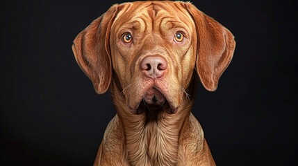 Close Up Portrait of a Brown Dog with Expressive Eyes and Detailed Fur