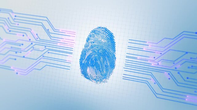 Digital fingerprint design mind digital world concept, identity, security, data cyber security with digital lock technology for data protection network safety and secure connections digital world 3D