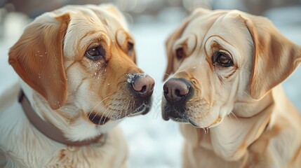 Energetic Dogs Engaged In Friendly Face To Face Play