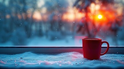 Warm Coffee Mug Resting Quietly Near A Sunlit Window
