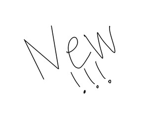 Handwritten Doodle Text “New” Alert