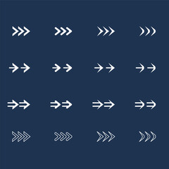 Arrows modern white set icons, Arrow collection cursor. . Arrow collection. Collection different arrow signs. white arrows icons.
