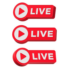 live streaming icon 3d rendering transparent background