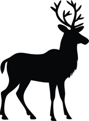 Horned Animals black Silhouette Deer Stage Moose Caribou with PNG, JPEG