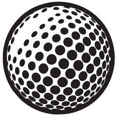 Silhouette image of ball on white background