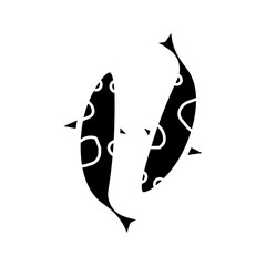koi fish icon on white background