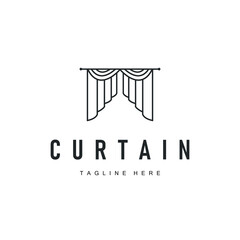 curtain logo design concept with a simple minimalist and elegant concept as a home decoration and product brand illustration template