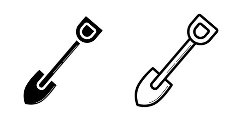 shovel icon set on white background