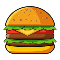 hamburger, burger White Background