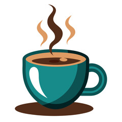 hot Coffee Vector (White Background)