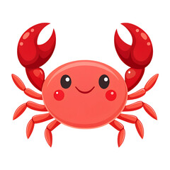 Fototapeta premium Cute cartoon crab illustration isolated on transparent background