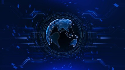 Futuristic 3D Globe Metaverse digital world planet cyber Earth connection network Technology background. AI artificial intelligence, big data, data science, digital world, virtual reality, cyberspace - Powered by Adobe