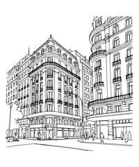 Line Art of Avenida de Mayo, Buenos Aires