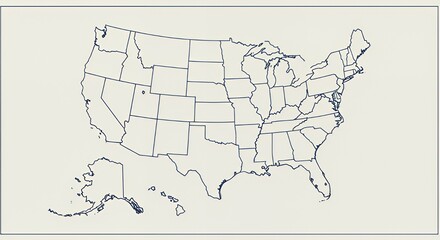 Blank US Map: Outline of States for Your Creative Projects