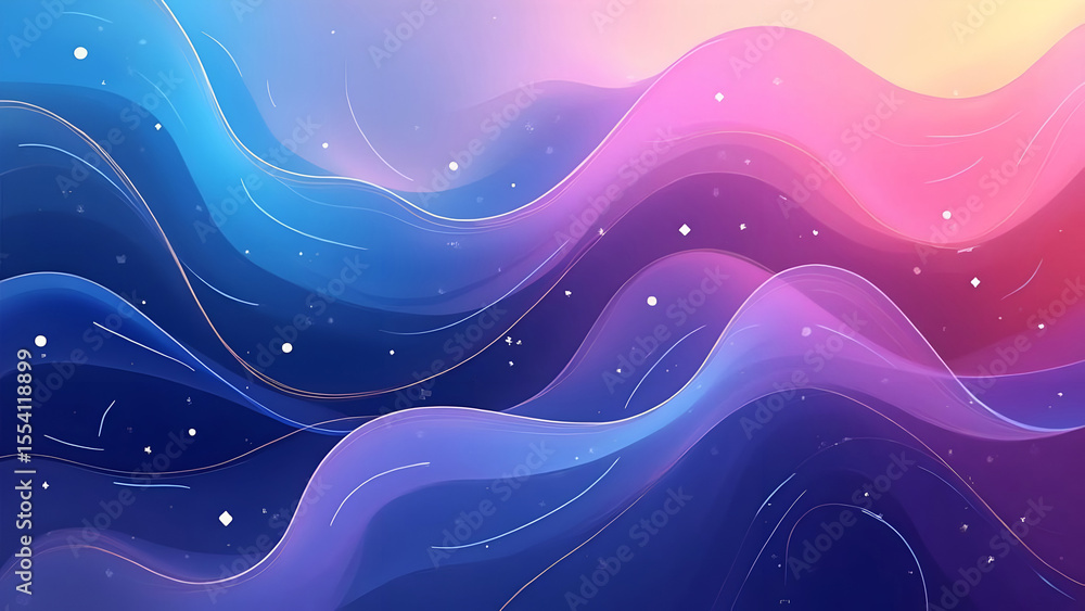 Aufkleber gradient waves of color in abstract artistic background showing lines and dot accents creating a dre