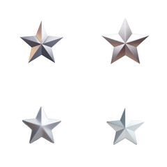 Obraz premium Four silver stars, award, achievement, success, rating, recognition, quality, symbol, design
