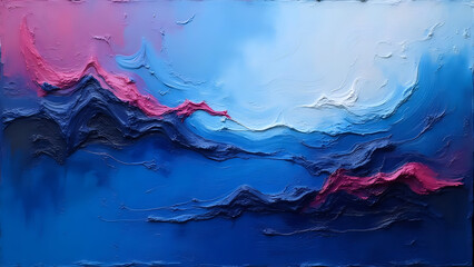 Abstract Impression Of An Ethereal Landscape With Layers Of Blue Hues And Hints Of Delicate Pink Creating A Dreamy And Serene Atmosphere