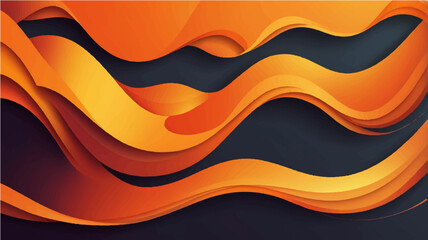 Colorful abstract orange wave background with flowing lines and modern design