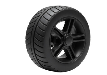 Fototapeta premium Black Modern Wheel Isolated on Black Background